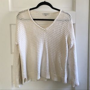Ivory Madewell Knit Sweater with Baby Bell Sleeves